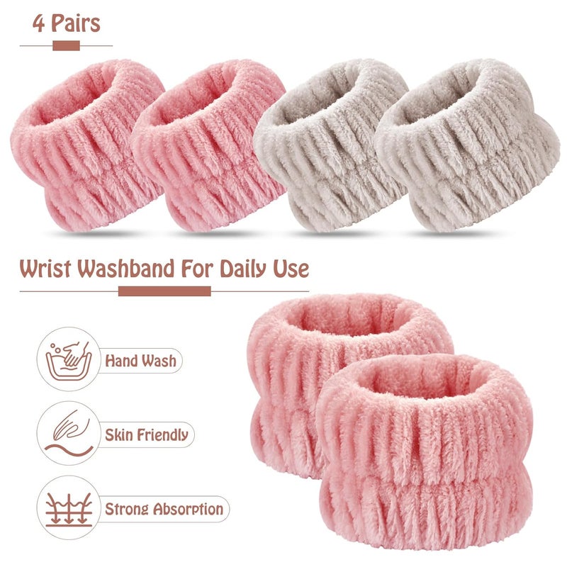 Darfukei Wrist Bands for Washing Face, 4pcs Spa Face Washing Wristbands, Microfiber Arm Wrist Towels, Absorbent Wash Wristbands for Woman Men, Prevent Water from Spilling Down Your Arms - Image 3